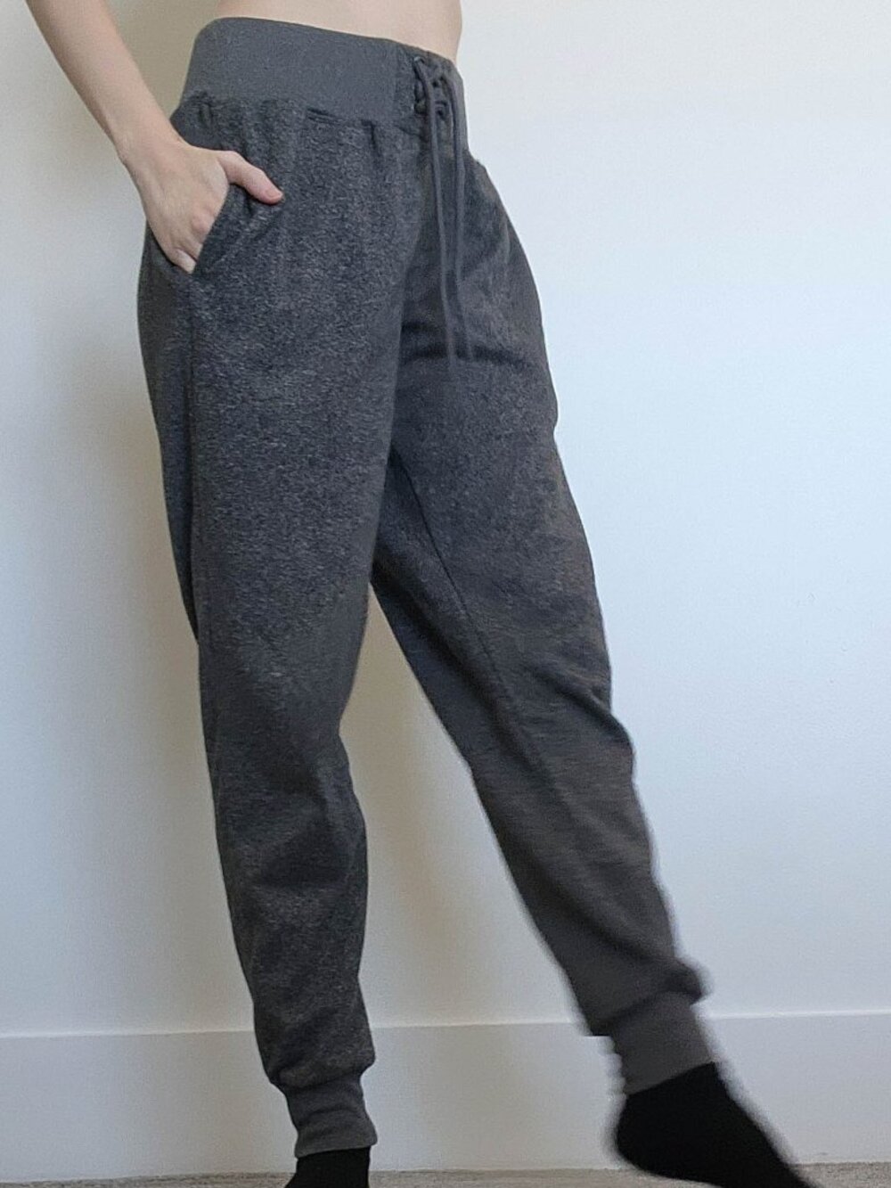 Dark Gray Lace-Up Jogger Sweatpants